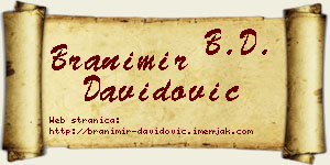 Branimir Davidović vizit kartica